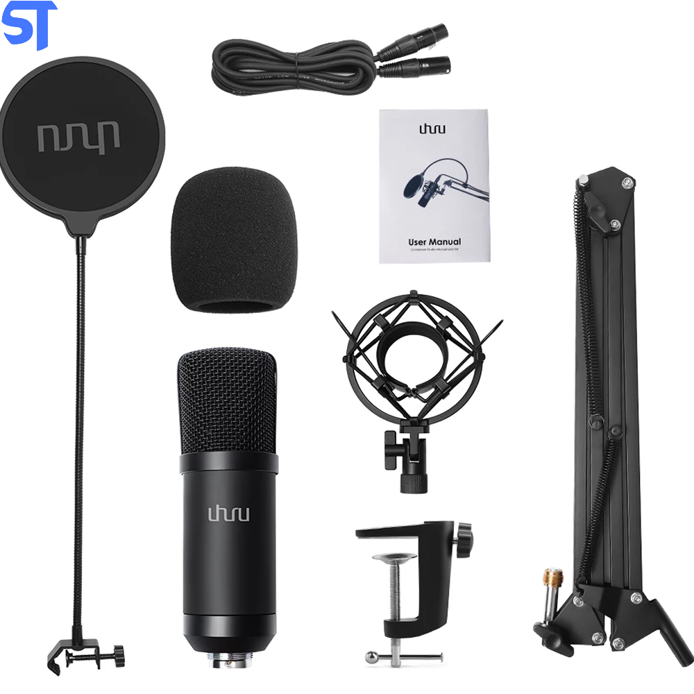 Microfone Condensador Uhuru Xlr, Profissional, Para Estúdio, Kit De Podcasts, Transmissões E Gravações De Youtube